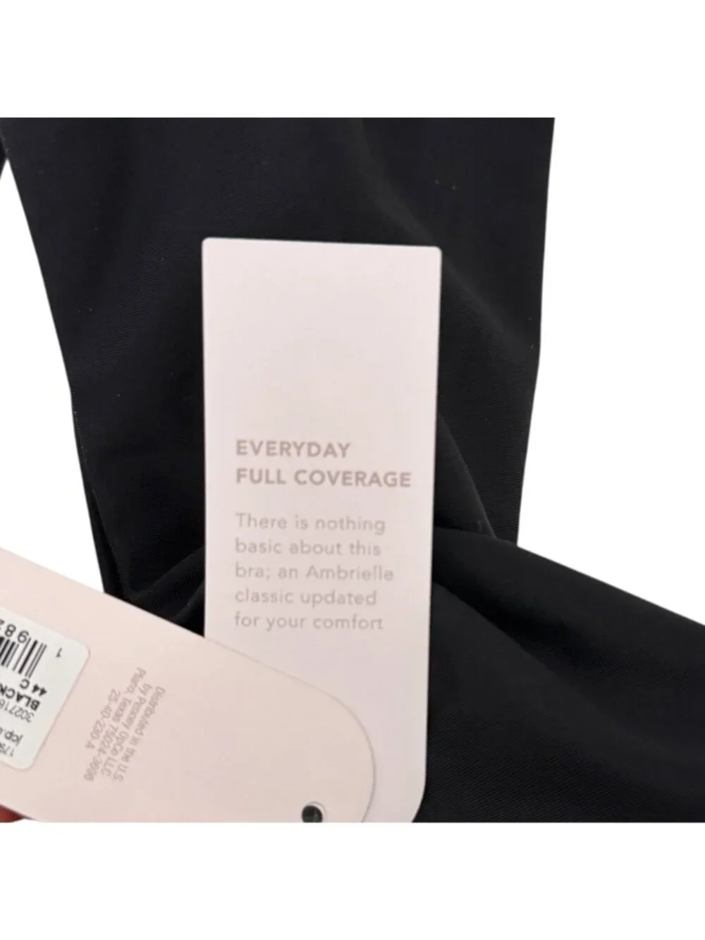 NWT Ambrielle Everyday Full Coverage Black Padded‎ Underwire Bra (44C)